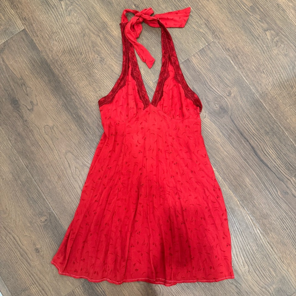 Wild Fable Scarlet Halter Backless Dress